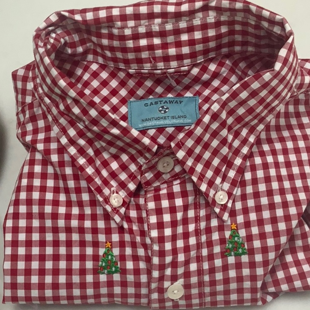Castaway Nantucket Christmas tree tailored shirt